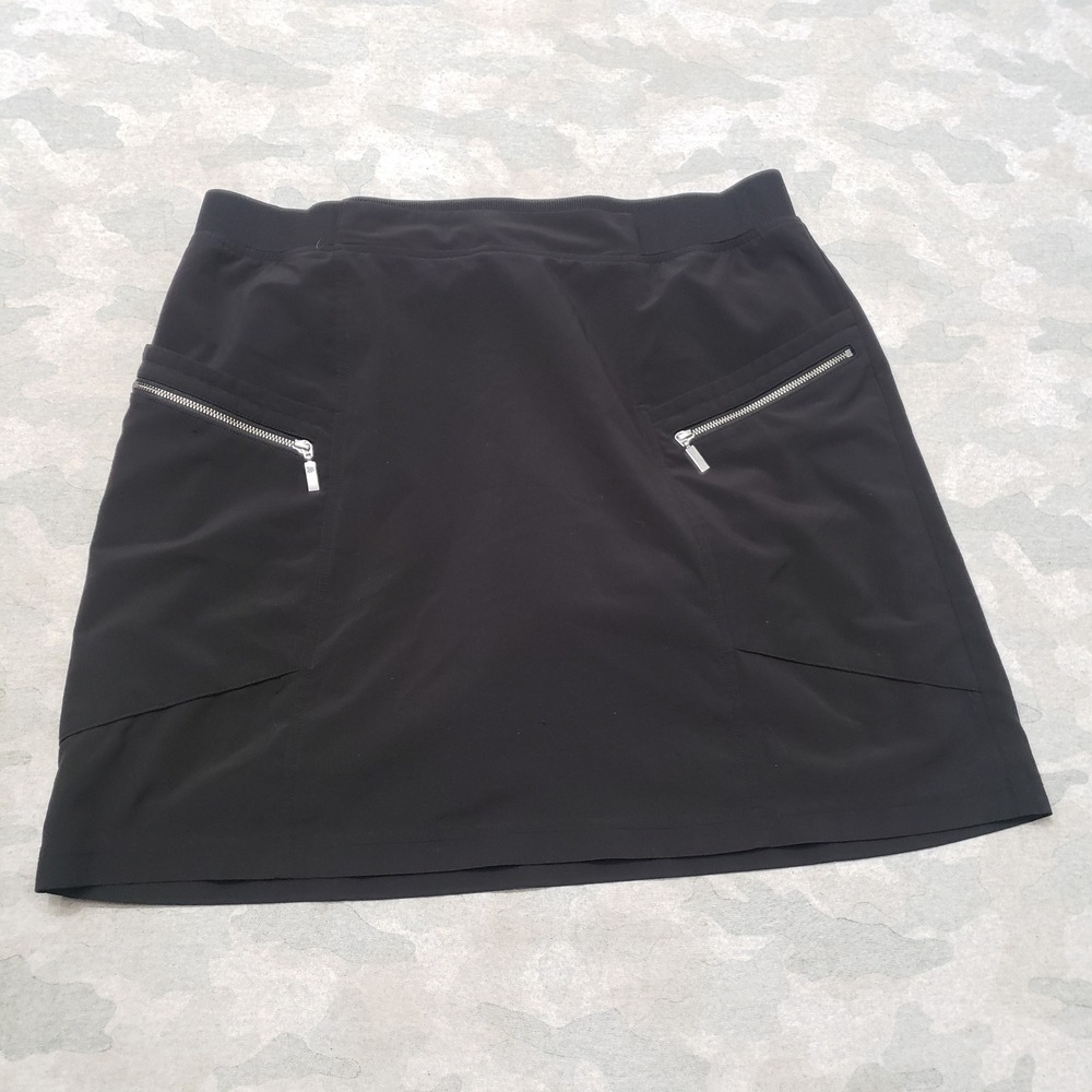 Chico's Zenergy Skort Women 12 Black Activewear Golf Tennis Pull On Outdoors